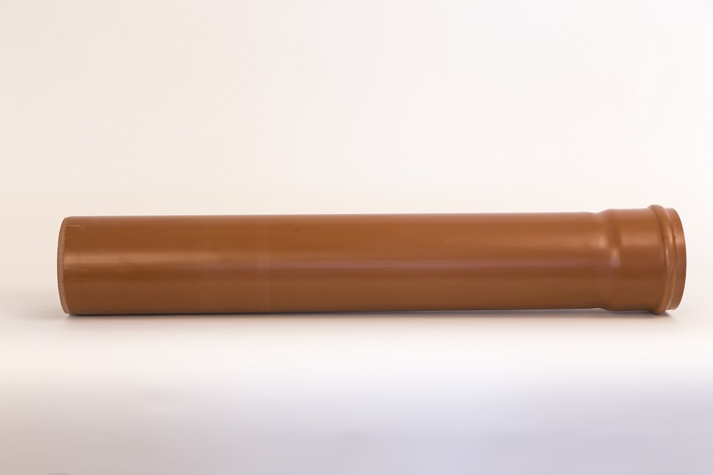 Sezione di tubo in pvc arancione operai-02 Tubo in PVC rigido colore bruno